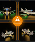 Led Lighting Kit For Lego 10360 Shuttle Carrier Aircraft, illuminated model shown from multiple angles, no LEGO model included.