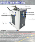 Heavy Duty Pneumatic Chip And Sludge Removal Machine For Cnc Workshops High Performance Cutting Fluid Filter structure with water inlet, oil drain, and control switches.