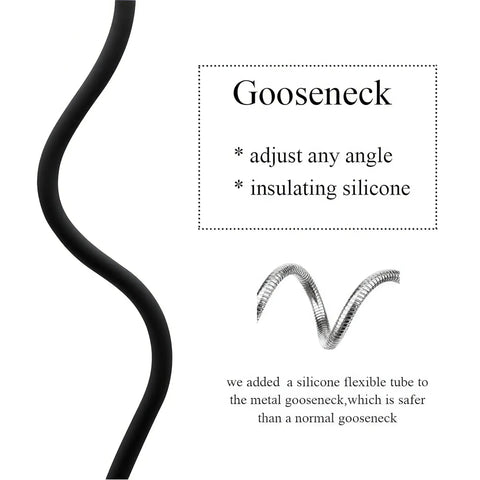 Slick silicone gooseneck of Top Shelf Heavy Duty 30 Led Magnetic Work Lamp adjusts to any angle for versatile lighting.