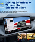Top Tier Matte Tempered Glass Screen Protector For 2027 Rivian R2 Central Display showcasing anti-glare features on a 15.6 inch screen.