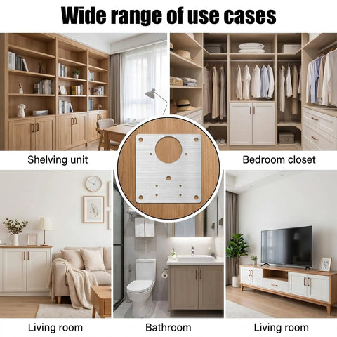 Four Pack Stainless Steel Cabinet Hinge Repair Plates For Kitchen Cupboards And Furniture With Living Room and Bathroom Uses