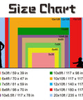 Size chart for 5x3ft Fabric World Map Backdrop With Flags For Parties And Classrooms, International Flag Decor, Photo Booth Prop, Travel Theme Event Backdrop, Education And Geography Lesson Visuals.