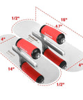 Pro Grade Stainless Steel Pool Trowel Set With Soft Grip Handles And Finishing Trowels In 16 Inch By 4 Inch And 14 Inch By 4 Inch Sizes
