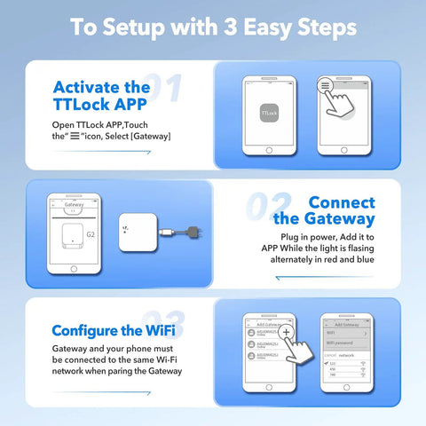 G2 WiFi Gateway setup instructions for TTLock keyless entry, Bluetooth deadbolt hub, works with Alexa and Google Home, voice control
