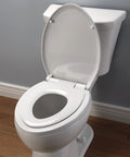 Sanborne Slow Close Round Toilet Seat With Built In Child Seat And Nightlight Soft Close Round Toilet Seat For Potty Training White 823902 N WH