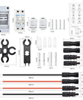 Components of Heavy Duty Solar Panel Disconnect Switch 1000V 60A IP65 Breaker Box With 2P DC Miniature Circuit Breaker
