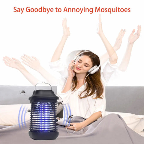 Outdoor And Indoor Bug Zapper With 3 Meter Cord And On Off Switch, 4200V Electric Mosquito Zapper For Home Backyard And Patio, Blue Light Attracts Bugs