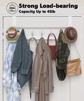 Peasulin over-the-door hook rack, white, 12-hook door hanger for coats and towels