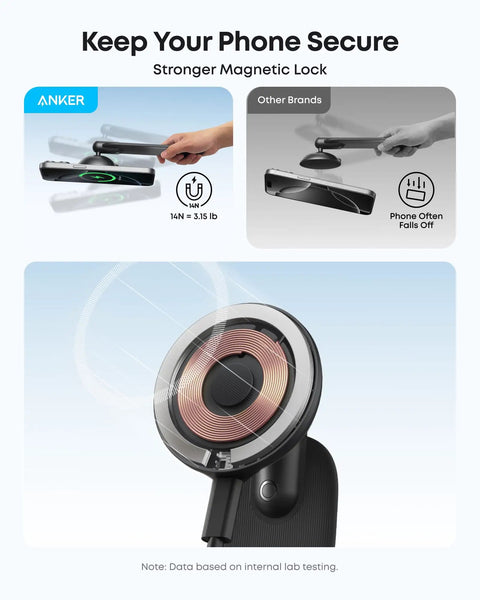 Comparison of Magnetic Wireless Car Charger With 360 Degree Adjustable Mount And Detachable Pad Speedy 15W Qi2 and other brand.