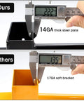 Comparison of 14GA thick steel vs 17GA bracket in Outdoor Firewood Log Storage Bracket Kit Heavy Duty Steel Firewood Holder