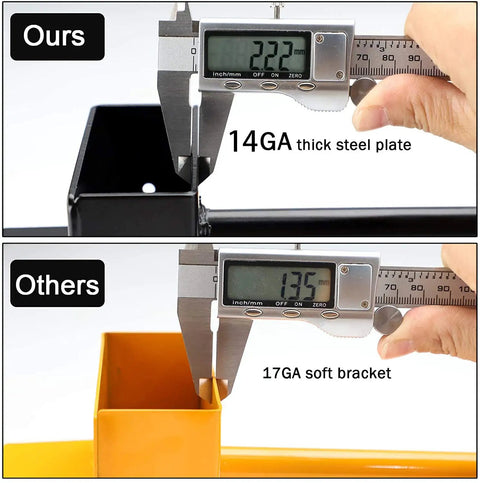 Comparison of 14GA thick steel vs 17GA bracket in Outdoor Firewood Log Storage Bracket Kit Heavy Duty Steel Firewood Holder