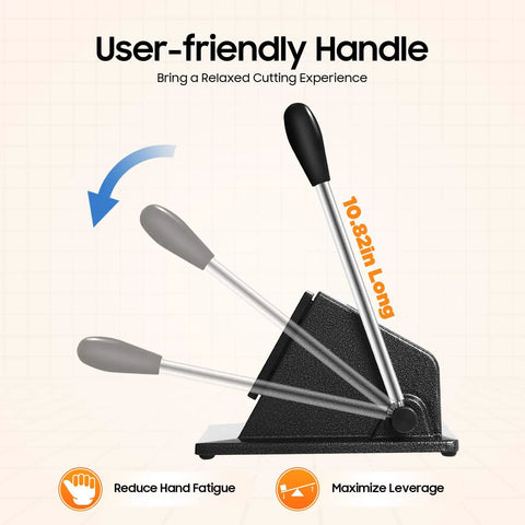 User-friendly handle of Heavy Duty Button Circle Cutter 2.75 Inch Circle To 2.28 Inch Button Pin Die Punch with 10.82-inch lever.