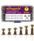 Leather Craft Rivet Kit With Chicago Screws 90 Sets In 6 Sizes M5 bronze-tone assortment kit for DIY leather projects