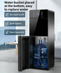 Hot Water Dispenser That Heats In 3 Seconds With 3 Temperature Settings For Kitchen And Home Office Compact Countertop Water Dispenser For Hot Warm Or Cold Water With Easy Tap Controls, showing bottom water bucket placement
