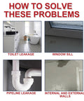 How to solve toilet, window sill, pipeline, and wall leaks with All Purpose Leak Repair Sealant Spray Waterproof 100ml Quick Dry Crack Filler For Roofs Walls Wood Concrete And Gutters Indoor Outdoor Flexible Cement Adhesive Caulk
