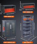 Four grinding wheel and sandpaper holder storage racks for desktop use, different sizes, metal organizer, machining centers.