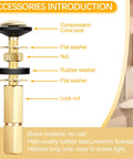 Diagram of Heavy Duty Toilet Tank Bolt Kit 4 Pack Stainless Bolts Brass Nuts Easy Install detailing components