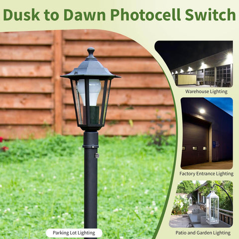 3 Piece Dusk To Dawn Sensor Switch For Outdoor Lighting 120 277V IP65 Waterproof Photo Cell Automatic On Off Energy Saving UL Listed For Outdoor Pole And Yard Lights