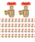 50 Pack Hose Bibb Valve Set With One Half Inch FIP To Three Quarter Inch MHT Brass Plumbing Fittings For Garden Boiler And Outdoor Water Service Beefy Rugged And Leak Proof Corrosion Resistant, brass hose bibb valves shown in 50-pack
