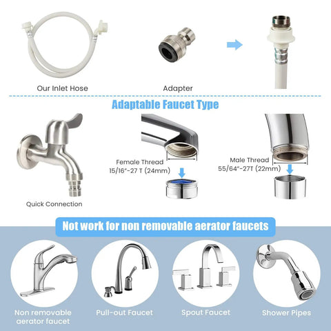 Straight Up Reliable Portable Full Automatic Washing Machine With Built In Drain Pump And Smart Digital Controls 12 Pound Capacity faucet adapters and connections