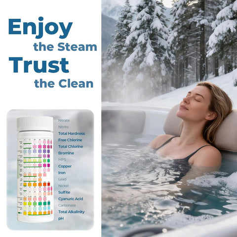 Drinking Water Test Strips Kit 125 Count 16 In 1 Quick Screening For Hardness pH Iron Nitrite Copper Chlorine Lead Carbonate Alkalinity for hot tub use