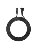 12 Ft 2 Prong Polarized Power Cord For LED TVs Sound Bars Cable Boxes Routers Sewing Machines And Other Home Electronics Gear Great Replacement For Your Favorite Devices, black cord with plug and C7 inlet