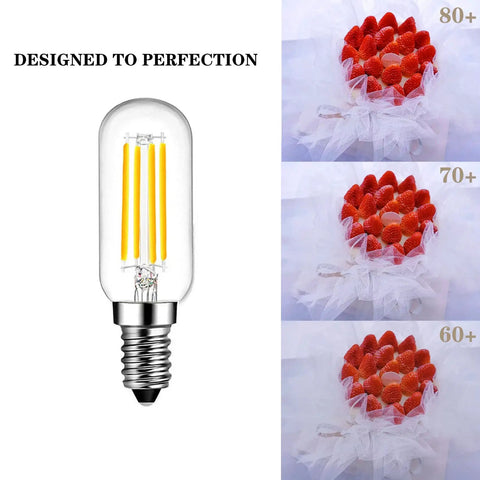 E14 Dimmable LED Bulb European Base 40W Equivalent 400LM Soft White 3000K Vintage Style Light Bulb with red bouquet design