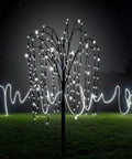 Solar Willow Tree With 200 LEDs Outdoor Garden Decor That Pops Waterproof Pathway Lighting With Blinking Lighted Branches 4.6 Ft White Glow