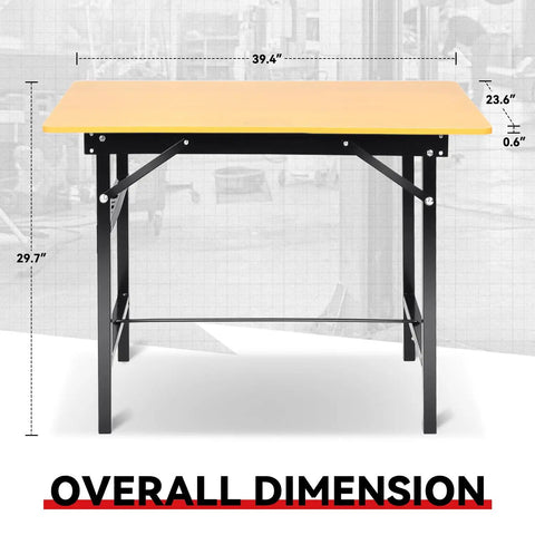 Foldable 39.4 Inch Workbench With Built In Measuring Tape And Angle Finder, Side Tool Storage, Heavy Duty Frame, Supports Up To 100 Kg