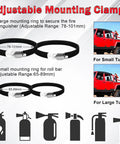 Adjustable mounting clamps for Quick Release Fire Extinguisher Mount Bracket For Jeep Wrangler TJ JK JL JKU And Universal UTV Roll Bar Aluminum Adjustable Holder For Polaris RZR Ranger Can Am X3 Off Road Ready