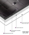 Detailed view of 3-layer Peel And Stick Metal Backsplash Kit For Kitchen Self Adhesive Aluminum Mosaic 3D Wall Panels In Brushed Black