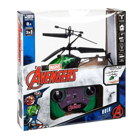 Hulk Themed RC Helicopter With Easy Fly Remote Control, LED Lights, Durable Polymer Body in Marvel Avengers packaging
