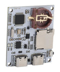 Slick Serial Port Recorder Module With Memory Card Adapter, compact circuit board with USB C connectors and SD slot.