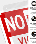 No Parking Violator Will Be Towed Sign Built Tough From Premium Aluminum For Indoor Outdoor Use With Rust Free Construction And High Visibility To Stop Unwanted Parking In Any Lot Garage Or Driveway.