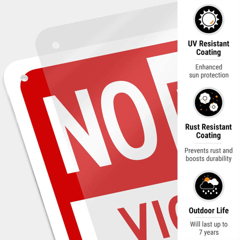 No Parking Violator Will Be Towed Sign Built Tough From Premium Aluminum For Indoor Outdoor Use With Rust Free Construction And High Visibility To Stop Unwanted Parking In Any Lot Garage Or Driveway.
