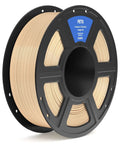 Beige PETG Filament 1.75mm 1Kg Spool For 3D Printing, ultra tough and durable with high dimensional accuracy, on black spool