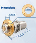 NMO To UHF SO239 Coax Adapter Kit With Low Loss Assembly showing dimensions and brass parts