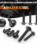 Titanium Motorcycle Fairing Bolt Kit 177Pcs Stainless Steel Screws Nuts Washers Clips And Allen Wrenches For Universal Fit Sportbikes