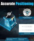 110V 10Kg Portable Welder Positioner Turntable Machine With 3 Jaw Chuck Rotary Welding Table 0 To 90 Degrees 2-10 RPM 2.5 Inch