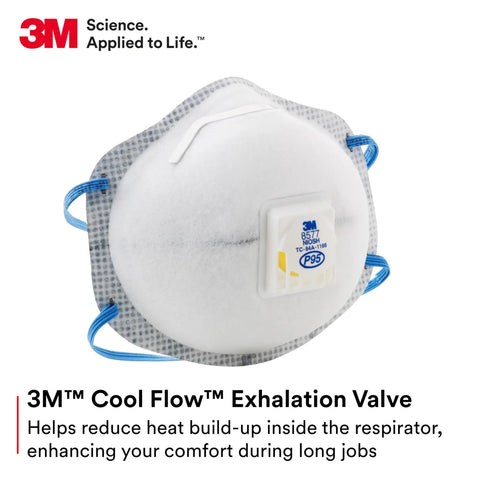 P95 NIOSH Approved Particulate Respirator With Nuisance Organic Vapor Relief Exhalation Valve with Cool Flow Comfort Pack of 10