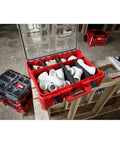 Top Shelf Tool Storage Crate Built Like A Tank For Milwaukee Packout Compatibility Featuring A No Nonsense Fifty Pound Weight Rating And Slick IP65 Weatherproof Shield For Your Daily Grind And Heavy Equipment, with organized PVC pipes.
