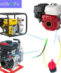 Engine On Off Stop Kill Switch Compatible With Honda GX110 GX120 GX160 GX200 GX212 GX225 GX240 GX270 GX340 GX390 Predator Firman Briggs And Stratton Clones And More Durable Engine Safety Switch For Lawn Mowers And Small Engines. red on/off kill switch with yellow wire leads for small engines