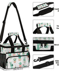 Insulated Picnic Backpack Cooler Tote For Women And Men Large 12x8.7x10 Inch Lunch Bag with cactus design and adjustable strap