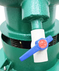 Heavy Duty 80 Liter Electric Vibration Polishing Machine Tackle Metal Deburring Chamfering Hardware Parts Smooth Finish Wear Resistant Industrial 1 1Kw Workhorse valve close-up with green finish.