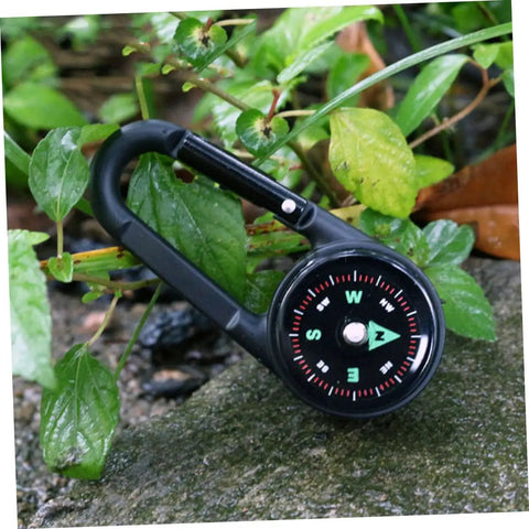 Portable Double Sided Hiking Compass With Carabiner Pocket Sized Mini Outdoor Navigation Tool for Hiking Camping Climbing Gear