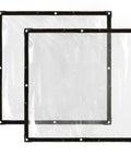 Two Pack Clear Tarp Covers Heavy Duty Waterproof Tarpaulin With Grommets For Garden Greenhouse Balcony Patio And Outdoor Use Tear Resistant Weatherproof 39 By 39 Inch Rain Snow Wind Protection, overlapping view