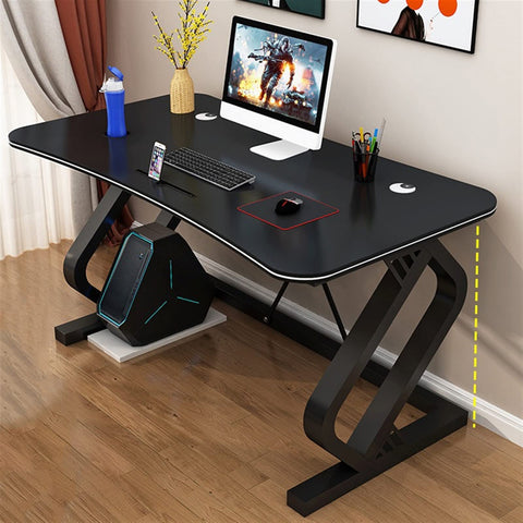 Prime Setup White Computer Desk With Built In Phone Slot And Utility Shelf Ergonomic Gaming Table For Laptop PC Workload Smooth Finish.