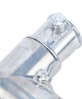 Close-up of 1/2 Inch 90 Degree EMT Inside Corner Pull Elbow Conduit Fitting for hassle free wire snaking, zinc alloy construction.