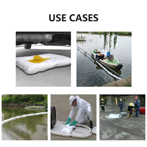 Portable 30 Liter Oil Spill Response Kit With Heavy Duty Absorbent Pads And Socks Handles Grease And Fuel Spills Fast Easy Storage Design Shop Top Solution And Garage Safety Staple