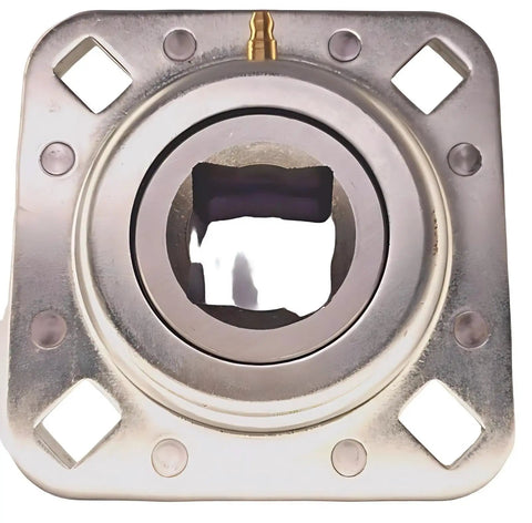 Top view of Drive Flanged Disc Bearing For APC Farm Harrow With Four Bolts And Two Triple Lip Seals Replaces FD209RM.